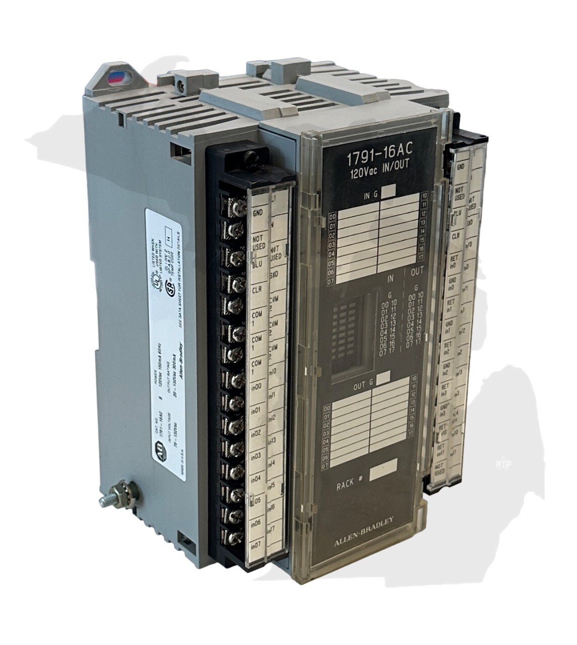 ALLEN BRADLEY 1791-16AC /B 32-PT AC BLOCK I/O MODULE 120Vac IN/OUT 179116AC