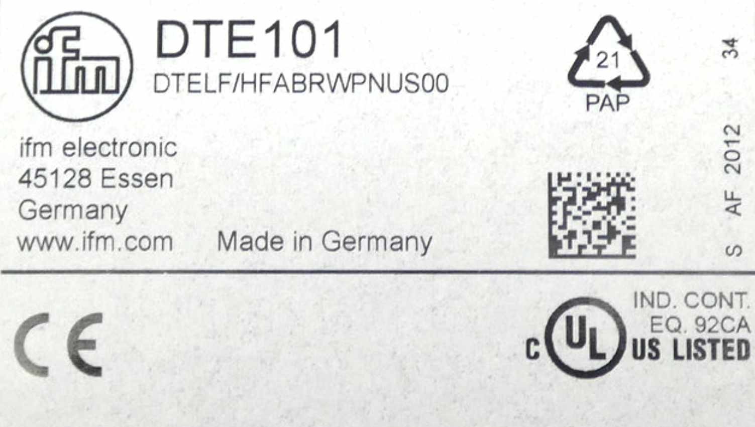 ifm electronic DTE101 DTE 101 RFID – evaluation unit LF / HF -unused/original packaging-