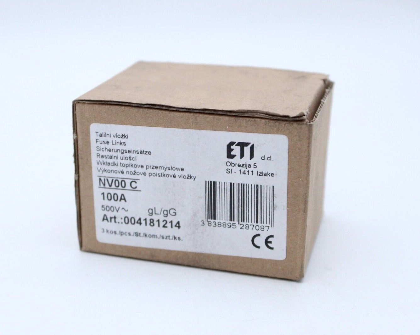 ETI NV00 C, 100A 500V, 004181214, 3 Pack