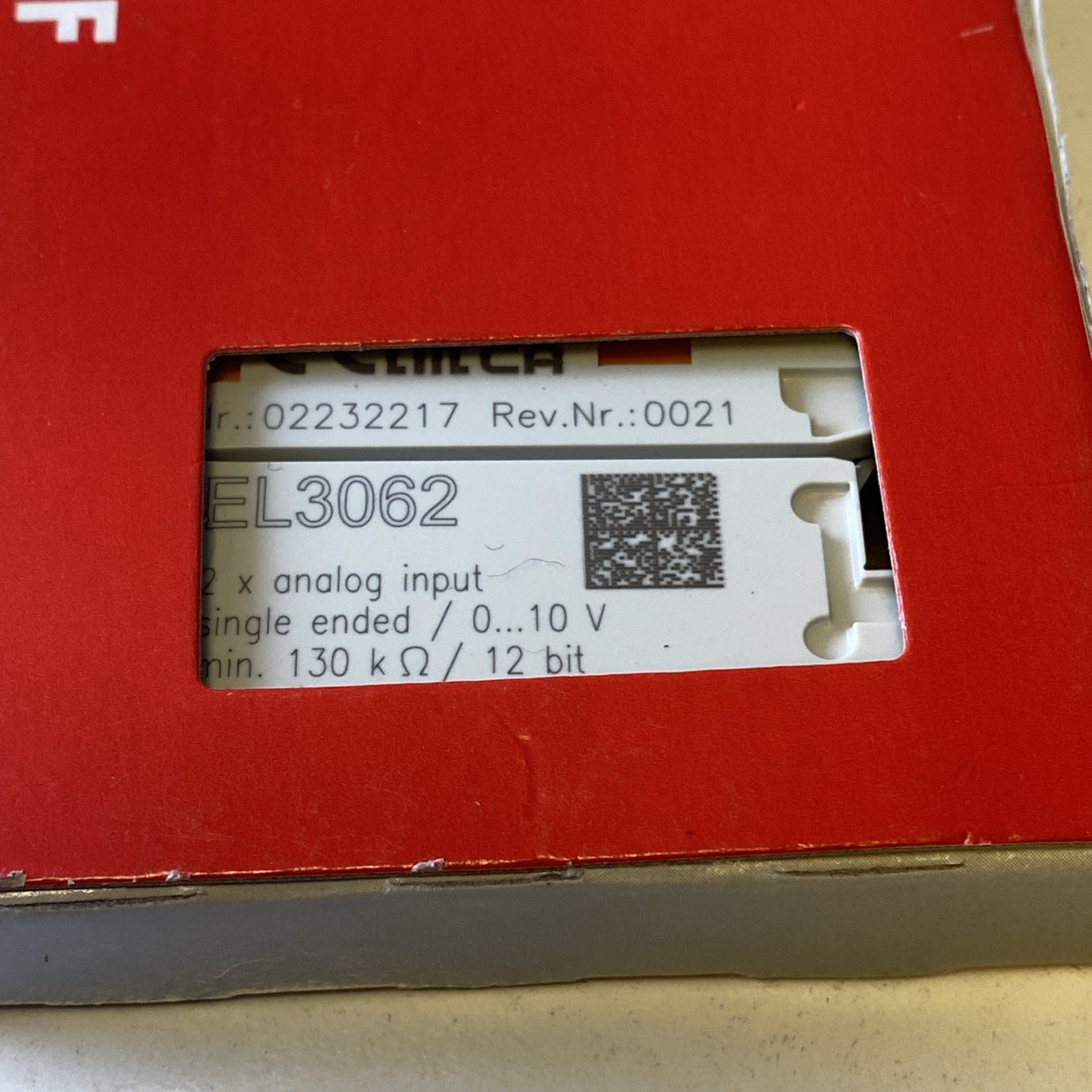 Beckhoff EL3062 EtherCAT Terminal 2 Channel Analog Input 0-10V 12 Bit –
