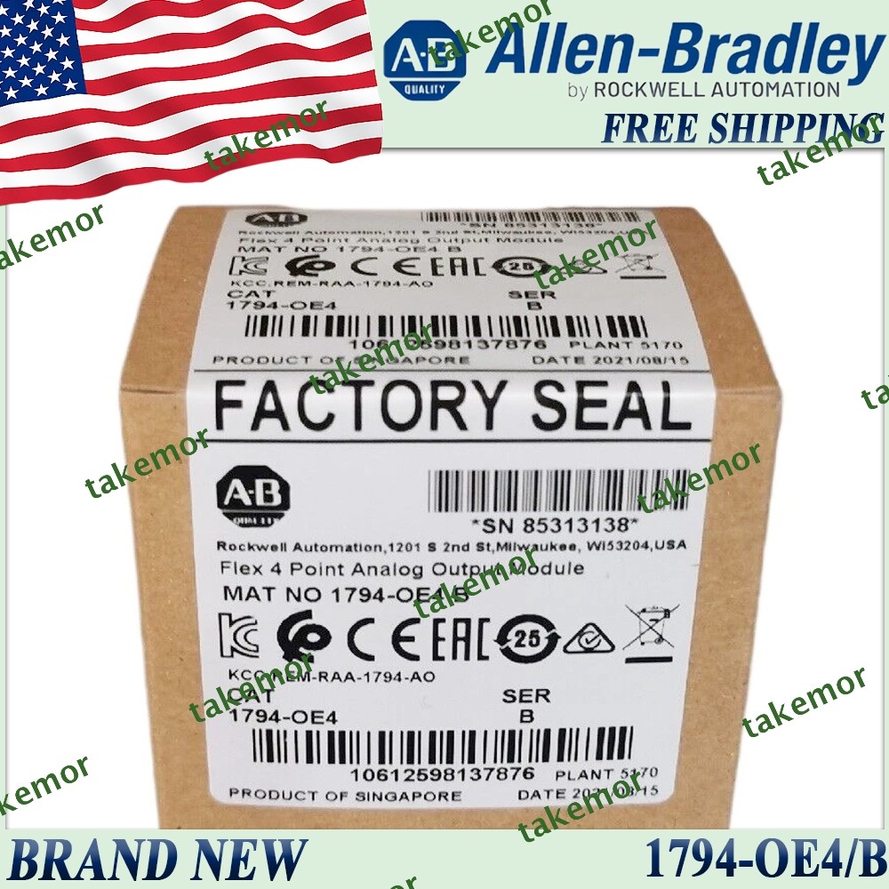 New Sealed AB 1794-OE4/B 4Point Analog Output Module 1794OE4 serB Free Ship&Tax