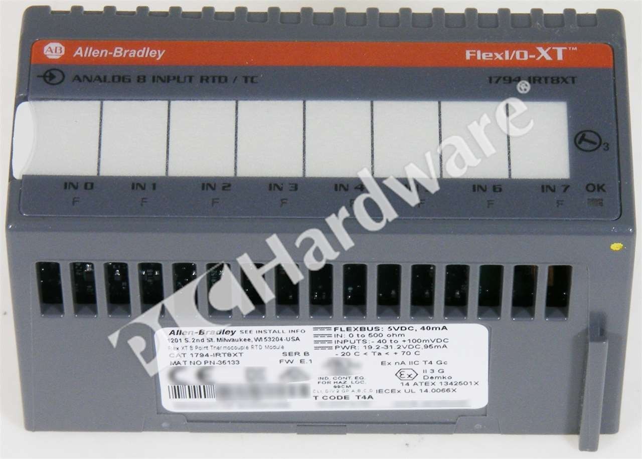 Allen Bradley 1794-IRT8XT /B FLEX I/O-XT 8-Channel TC/RTD/mV Analog Input Module
