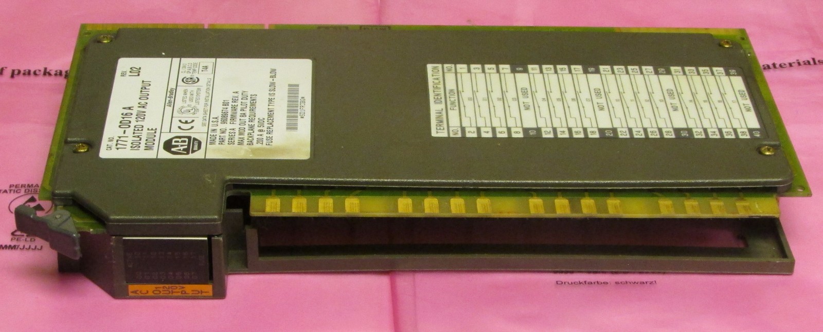 ALLEN BRADLEY 1771 0D16 Series A Rev L02 120V AC Output Module 1771 OD16