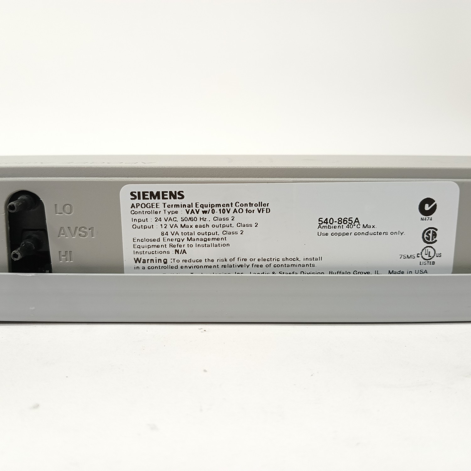 Siemens APOGEE Terminal Equipment Controller – 540-865A