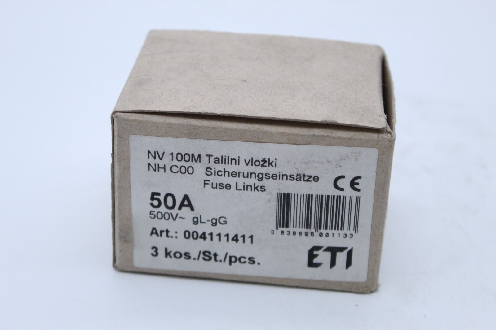 ETI NV 100M NH C00 50A, 004111411, 3 Stück