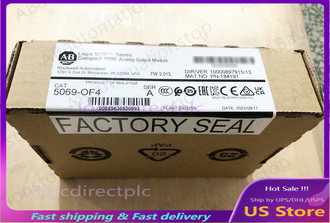 2022 NEW Allen-Bradley 5069-OF4 Logix 5000 I/O Analog Output Module US Free Tax