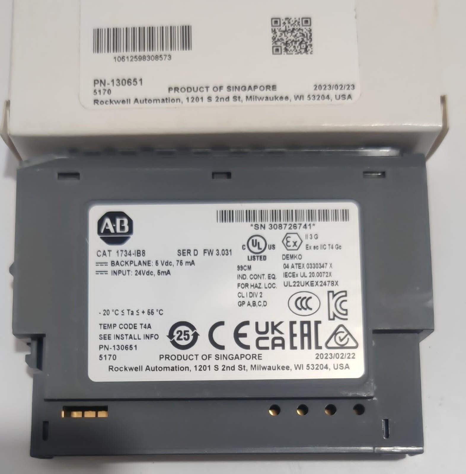 Allen-Bradley 1734-IB8 SER /D 8 Point Digital Input Module Pn-130651 NEW