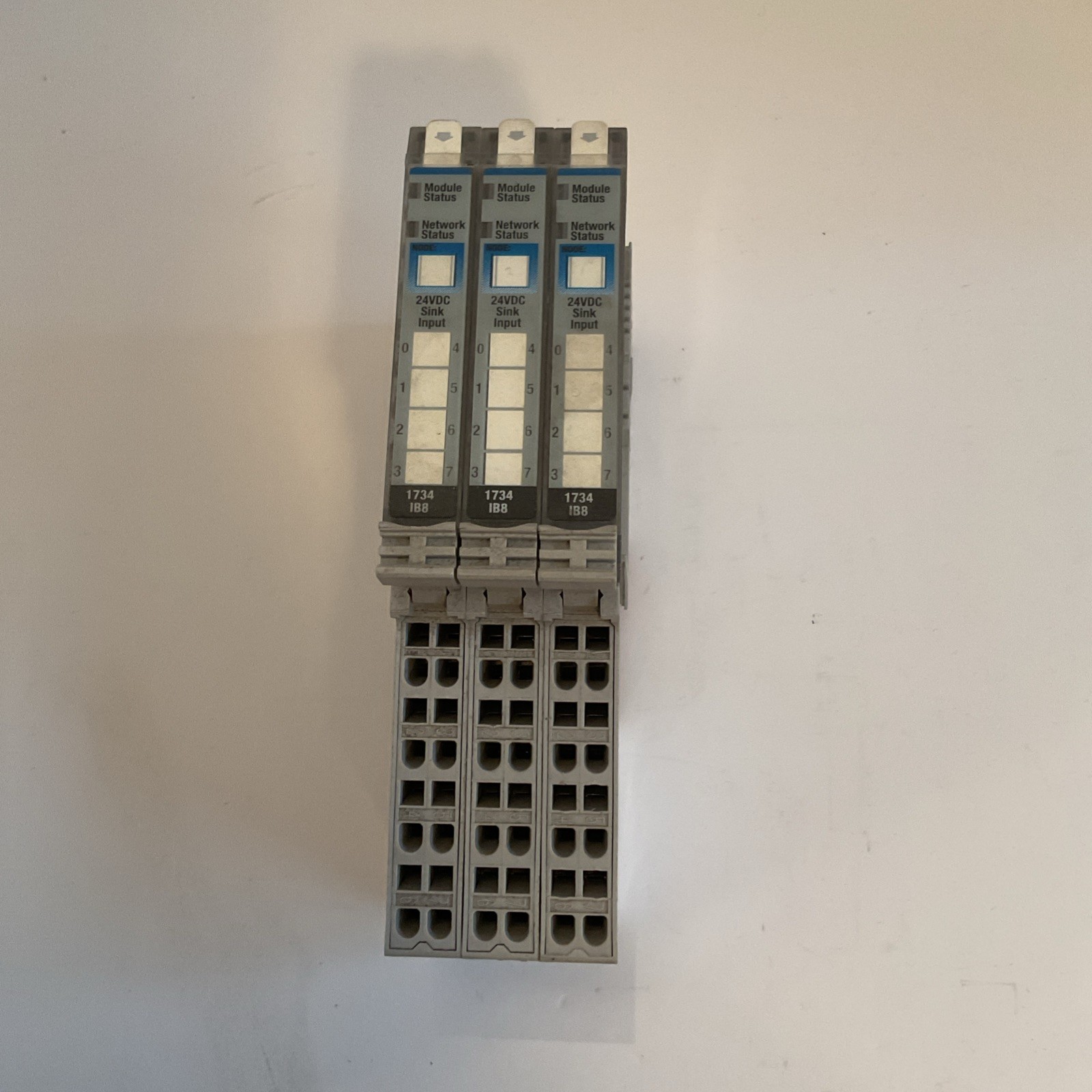 Qty 3 – Allen Bradley Input Module with Base 1734-TOP3S 1734-IB8