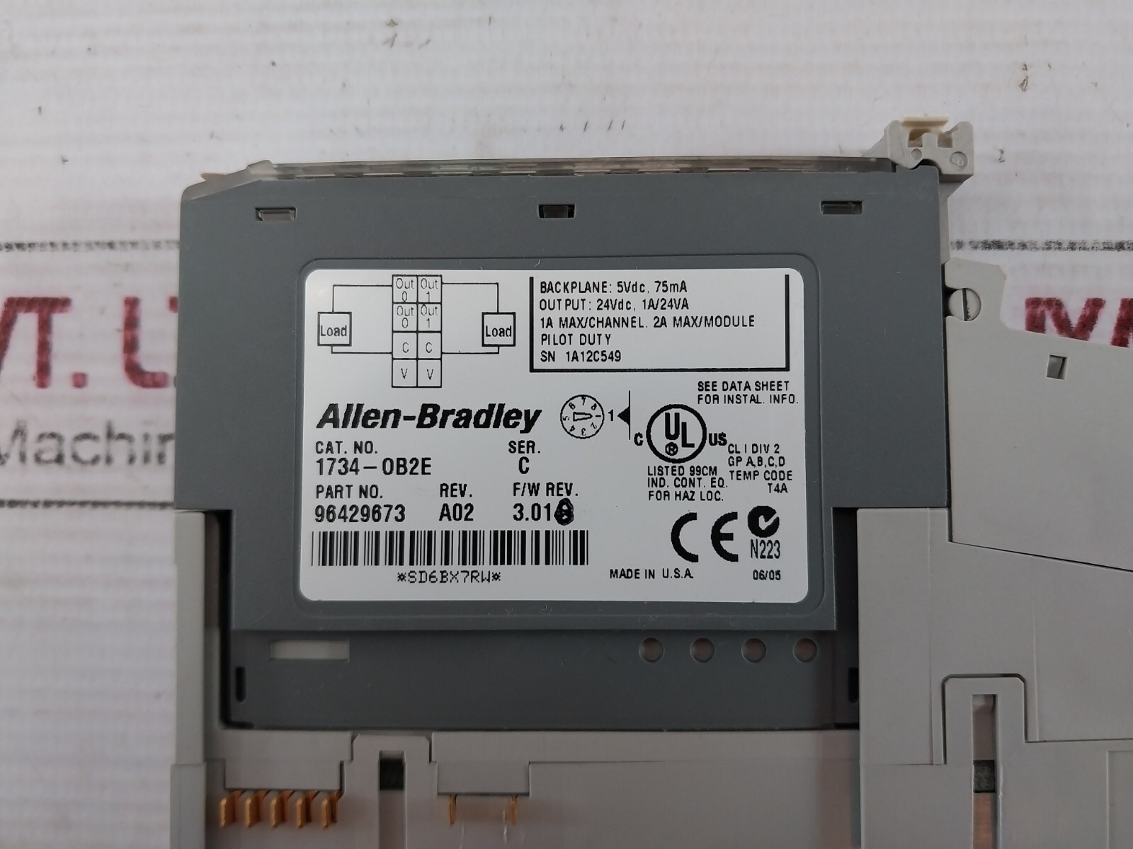 Allen-bradley 1734-OB2E Point Digital Output Module 96429673 24VDC 1A/24VA