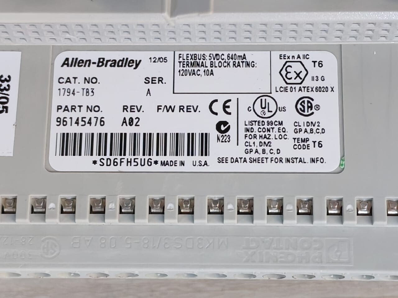ALLEN-BRADLEY 1794-OB16P FLEX I/O DISCRETE OUTPUT MODULE LOT 3 PCS