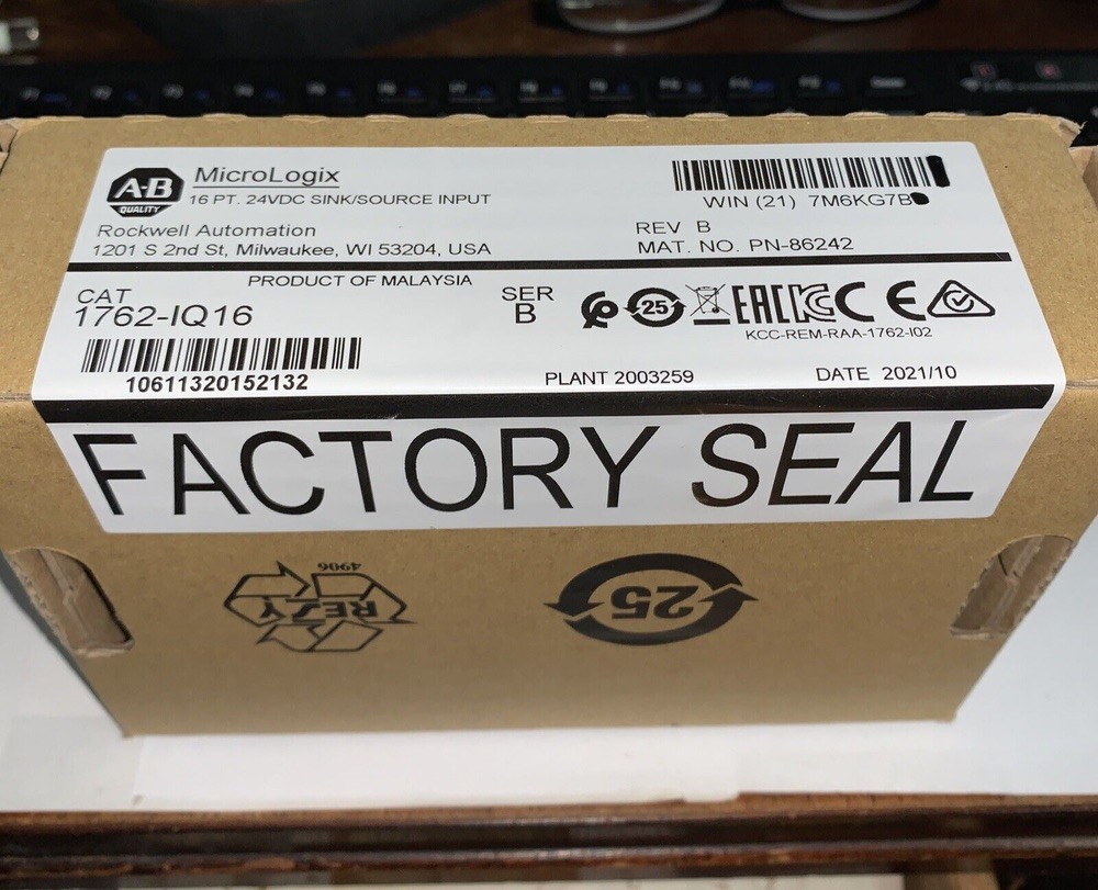 Allen-Bradley 1762-IQ16 SerB MicroLogix 24VDC Input Module New Factory Sealed