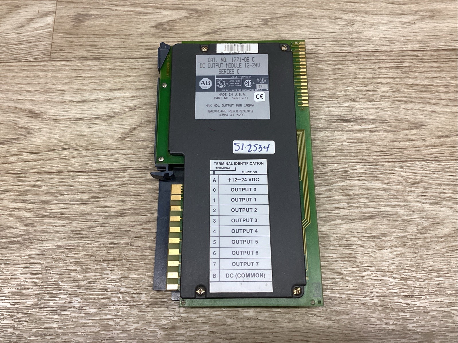 ALLEN BRADLEY 1771-OB C DC OUTPUT MODULE 96233671 #809F141*SI