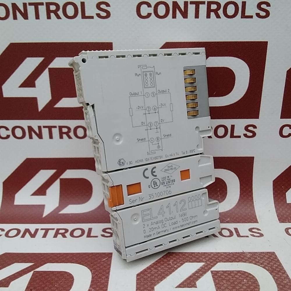 EL4112 | Beckhoff | Ethercat Terminal, 2 Channel, Analog Output, 0-20mA, Used