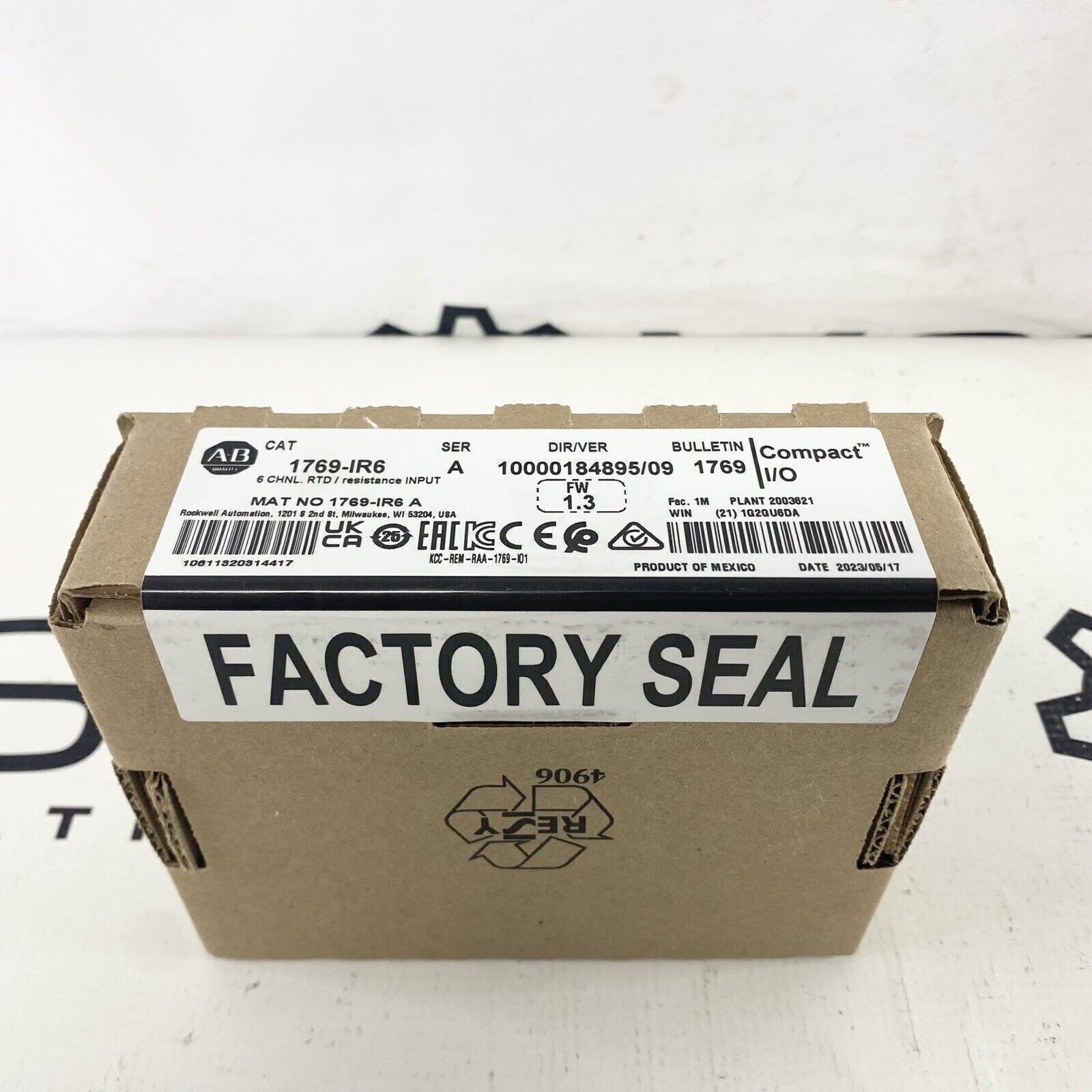 AB 1769-IR6 CompactLogix 6ch RTD Resistance Input SER A USA
