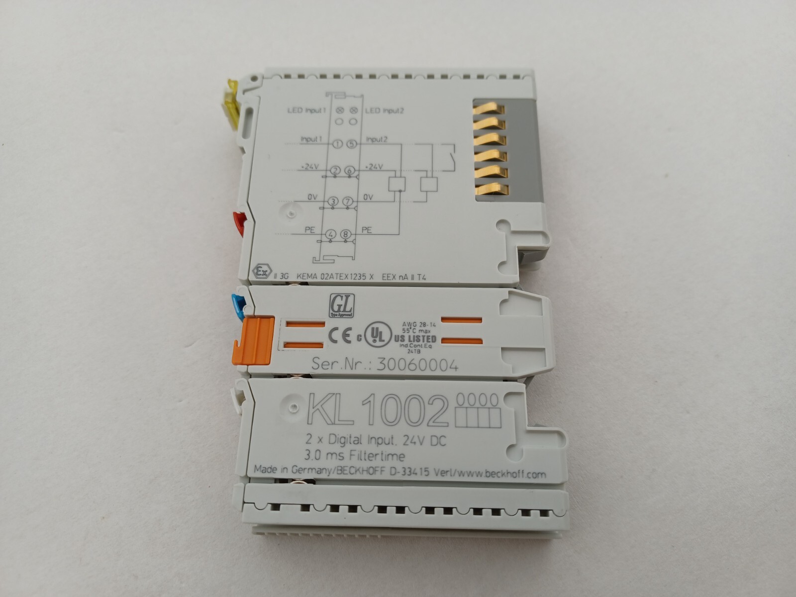 Beckhoff KL1002 2- Kanal Digital Eingangskarte 24V DC 3,0 ms Filtertime