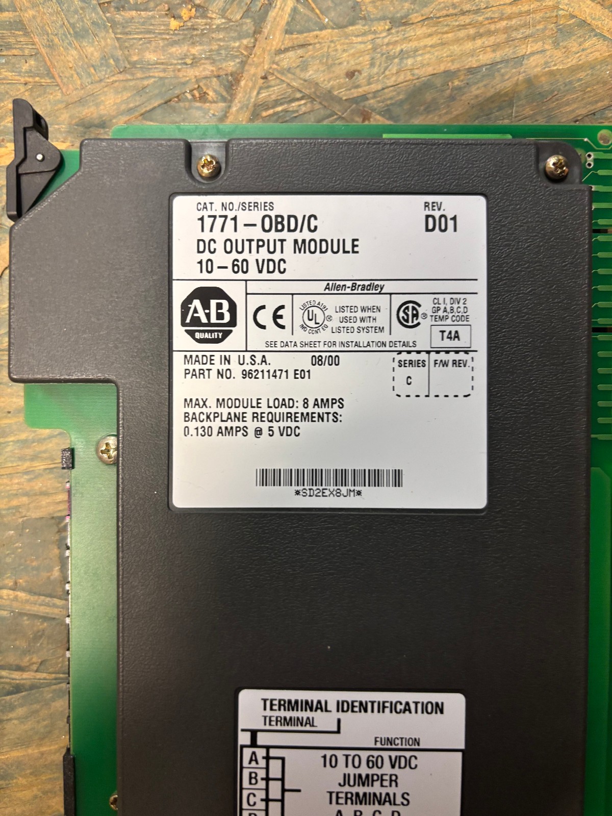ALLEN BRADLEY 1771-0BD/C DC OUTPUT MODULE