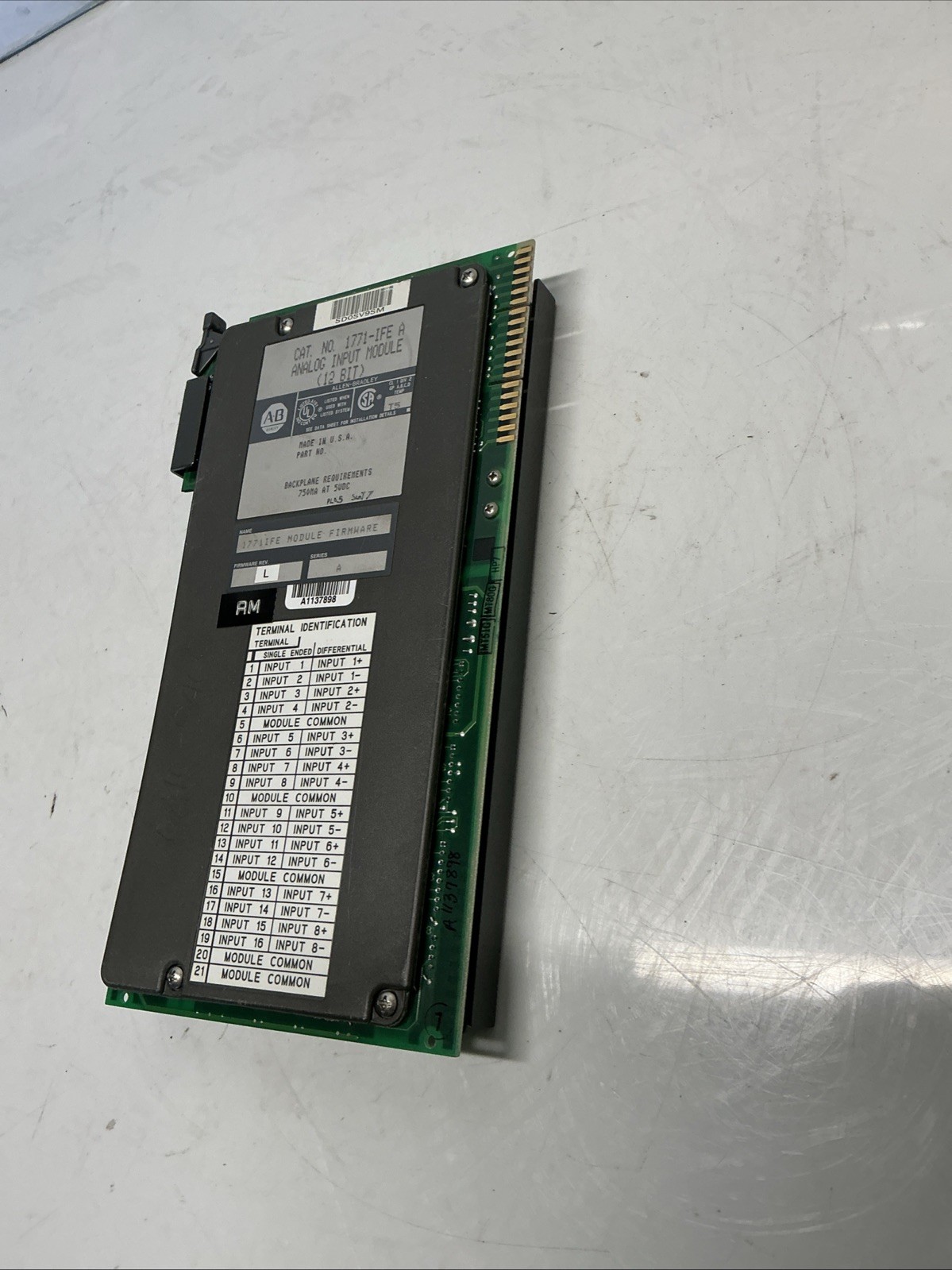 Allen-Bradley 1771-IFE Series A Analog Input Module. Z-160
