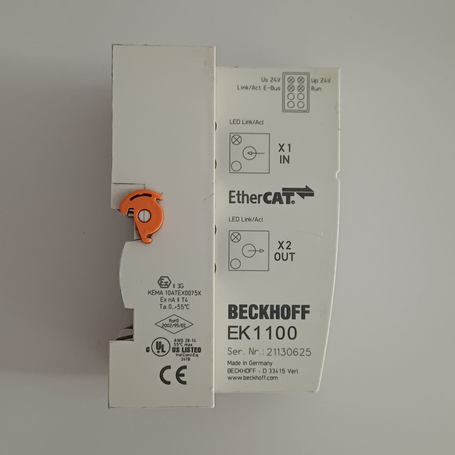 BECKHOFF EK1100 EtherCAT Bus Coupler Module Made in Germany Used