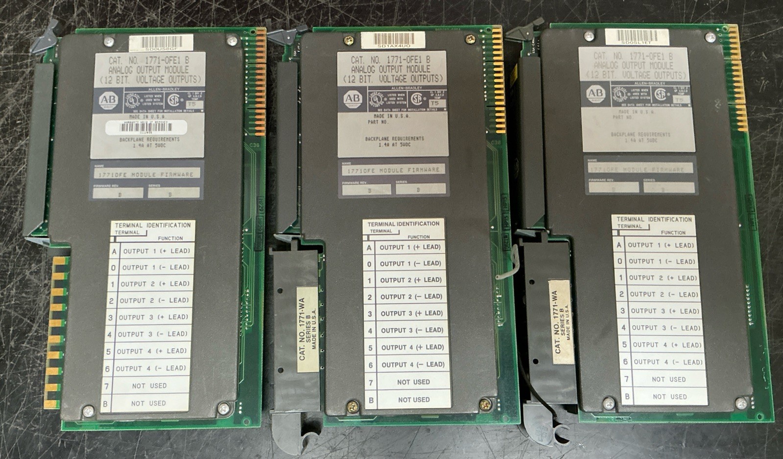 Lot of 3 Allen Bradley 1771-OFE1 B Analog Output Modules
