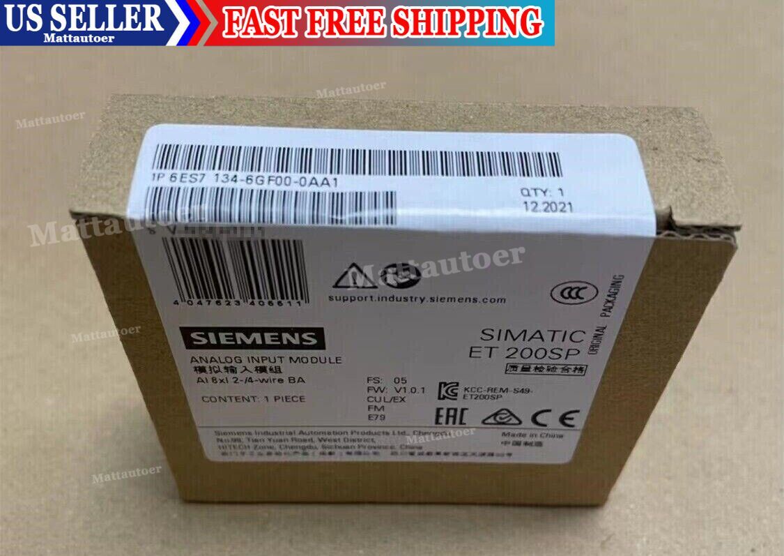 New Siemens 6ES7134-6GF00-0AA1 6ES71346GF000AA1 ET 200SP Analog input module