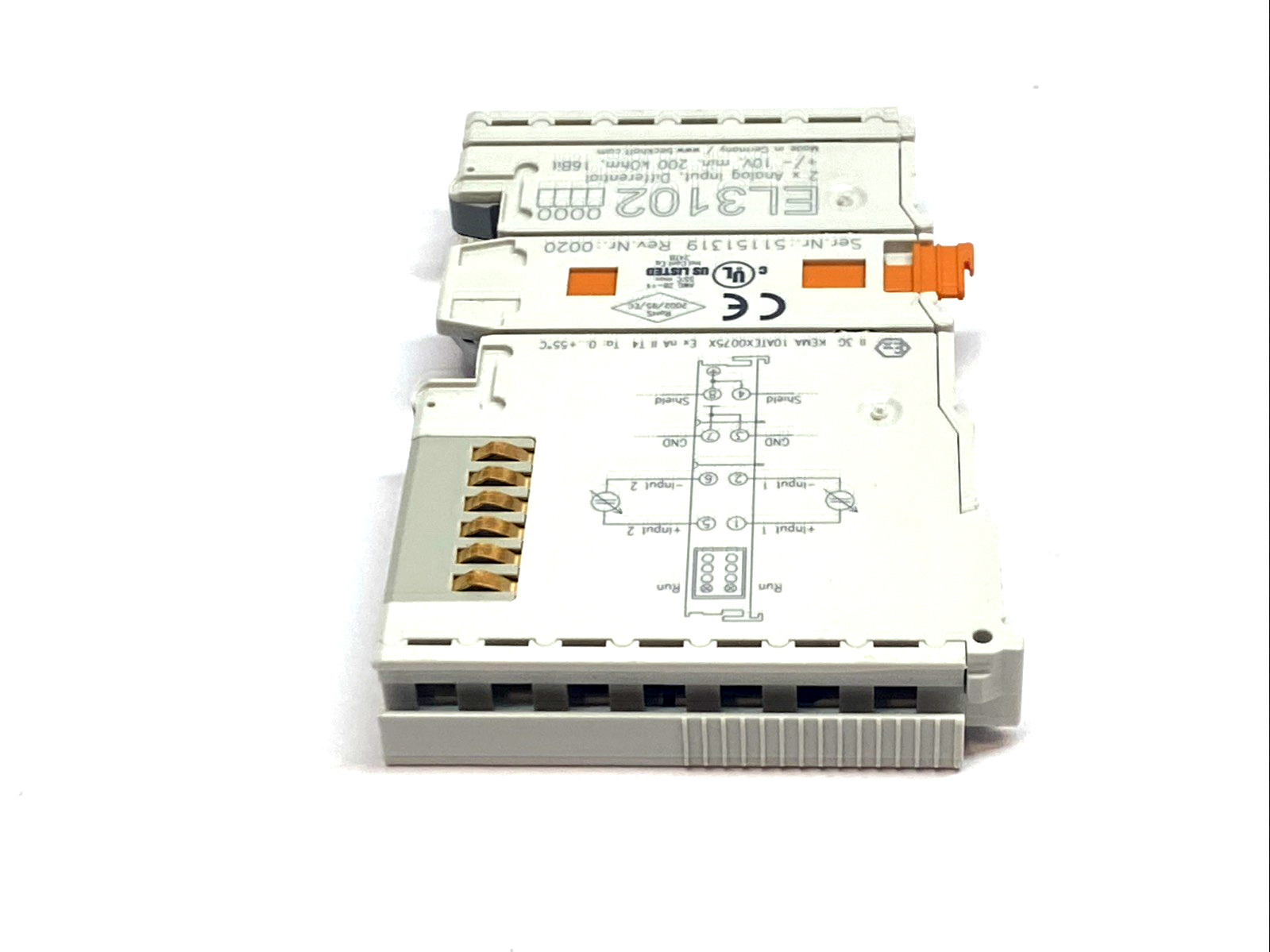 Beckhoff EL3102 EtherCAT 2‑Channel Analog Input ±10V 16‑Bit Terminal