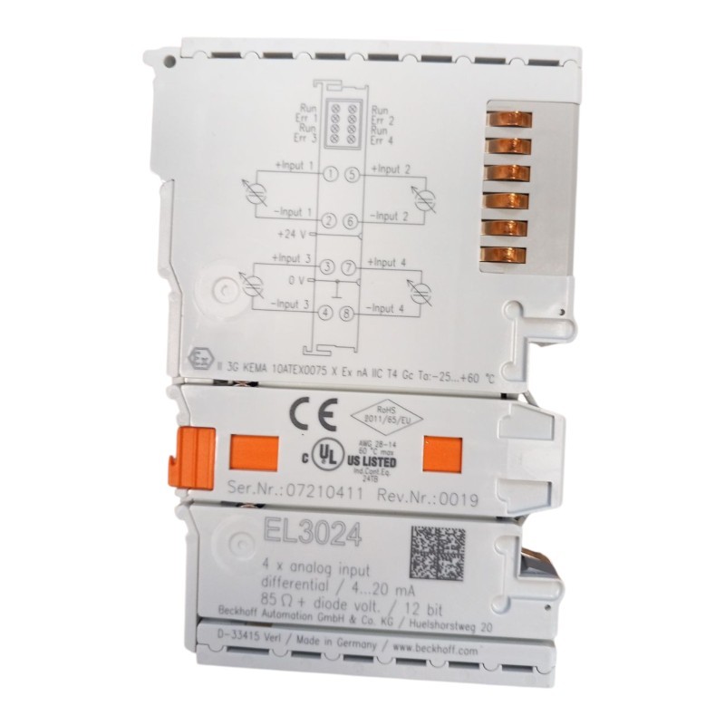Beckhoff EL3024 EtherCAT 4-Channel Analog Input Current 4…20 mA 12 Bit