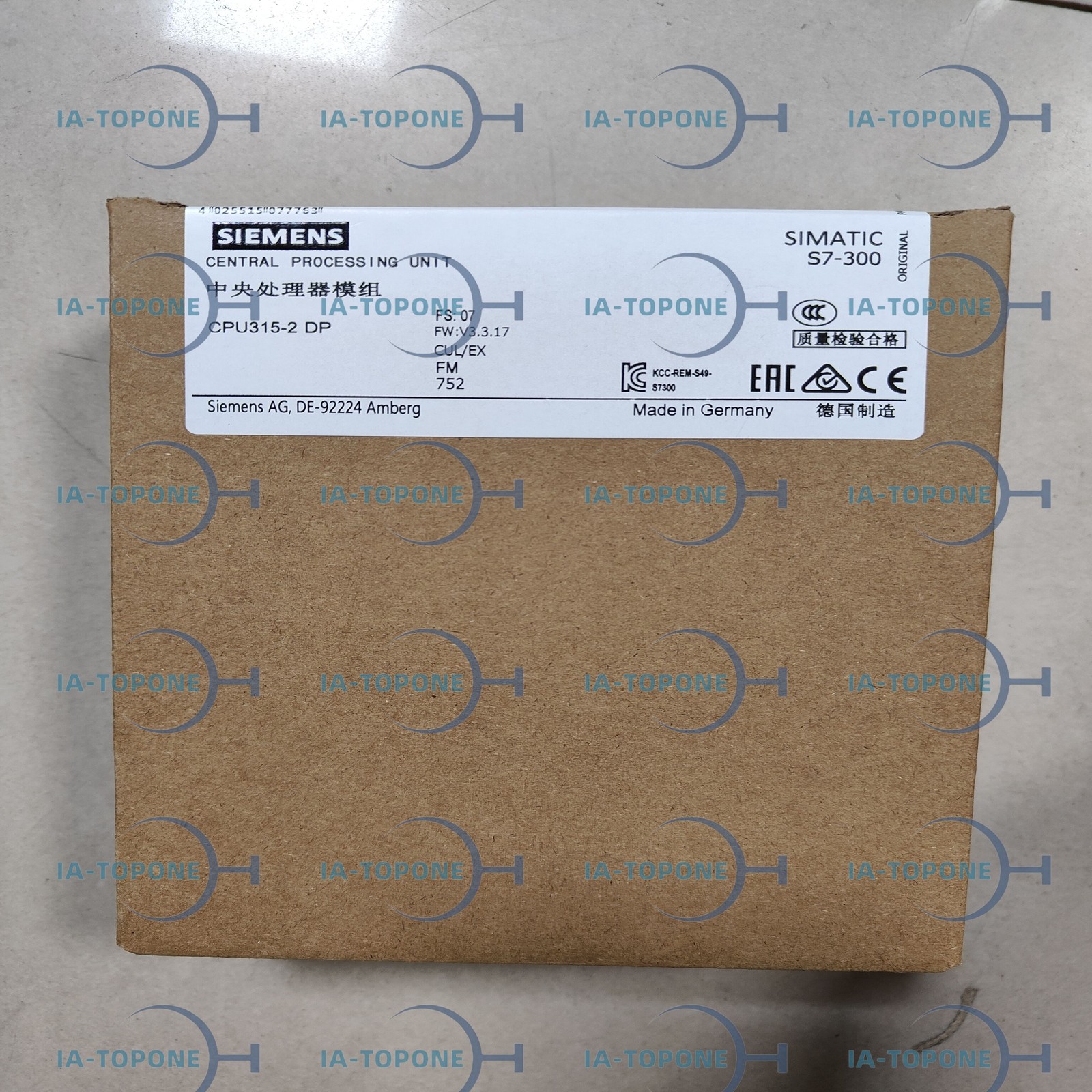 One unit NEW Siemens For 6ES7315-2AH14-0AB0 With 1 Year warranty