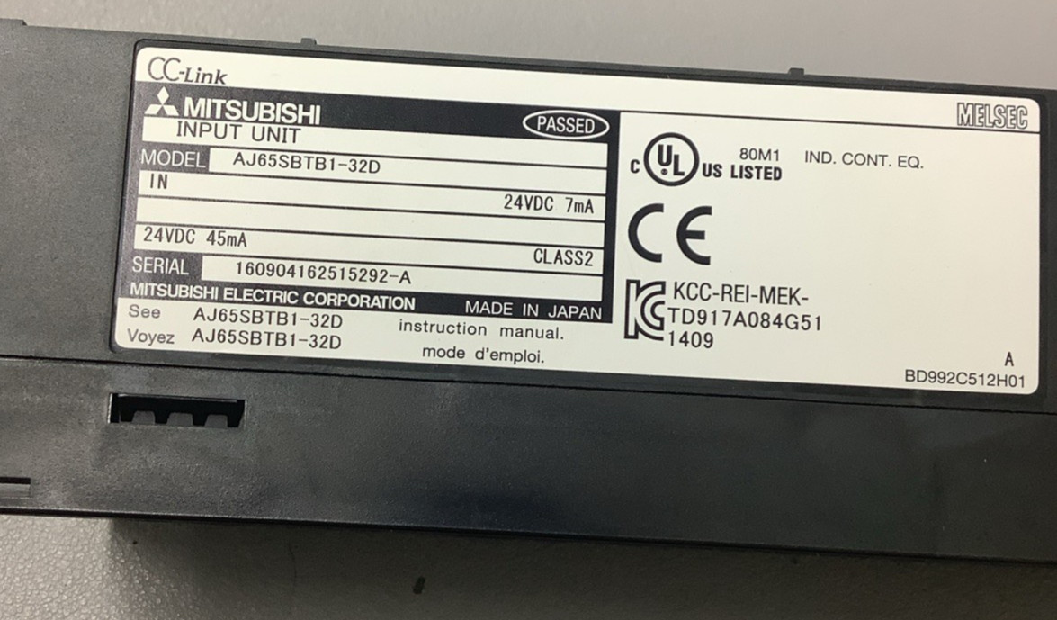 Mitsubishi AJ65SBTB1-32D Remote I/O Module, 24VDC, 32 Inputs (b617)