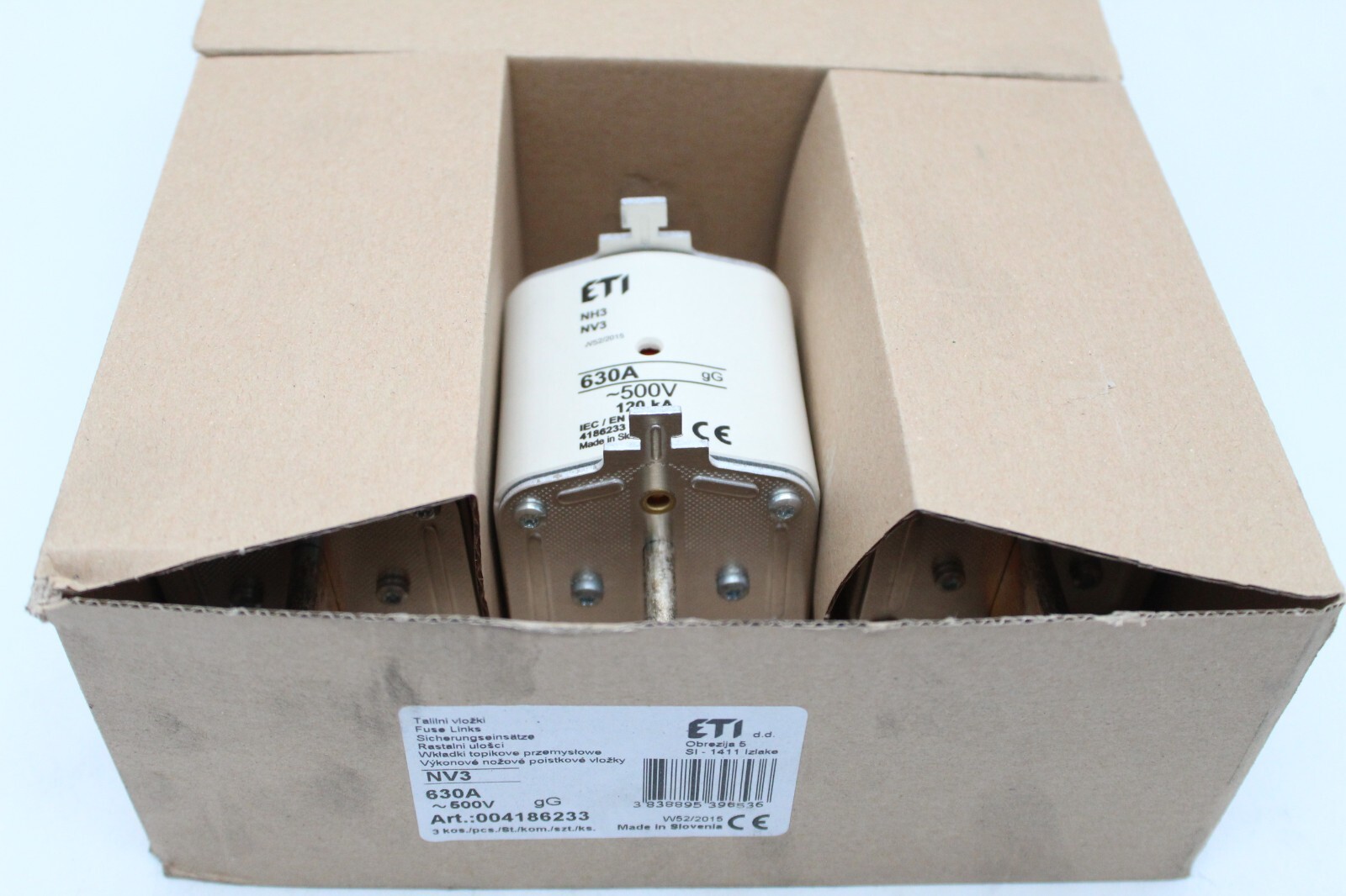 ETI NH fuse NH3 gG 630A/500V 3 pieces as photo
