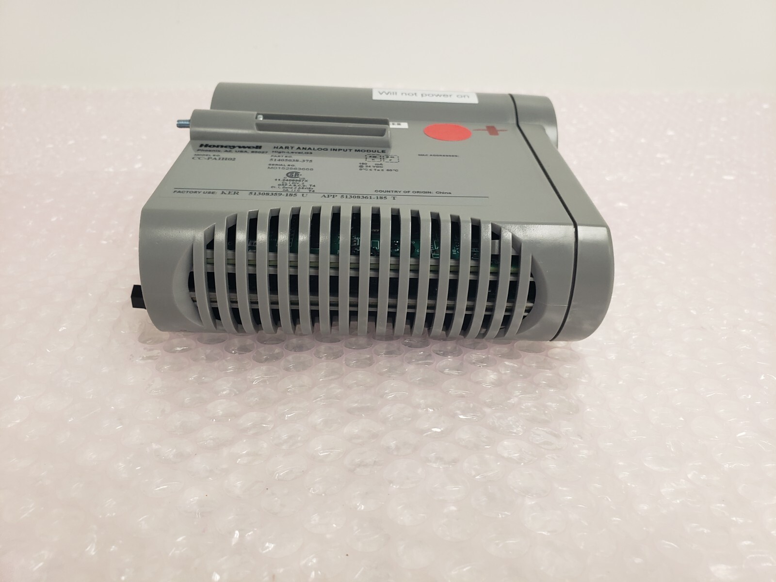 Honeywell CC-PAIH02 51405038-375 Hart Analog Input Module 24 VDC SEE PHOTOS F-6