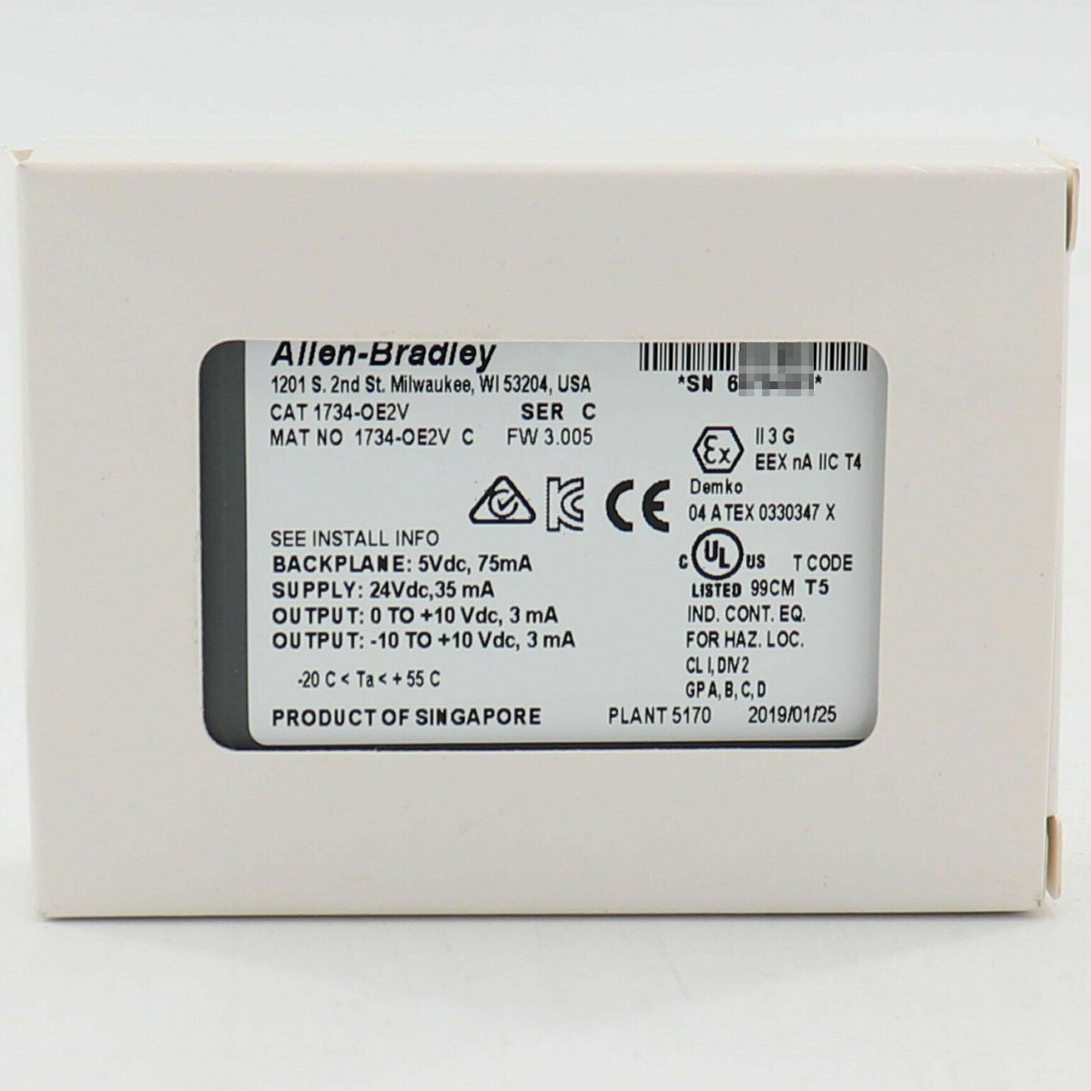 AB 1734-OE2V SER C POINT I/O 2 Point Analog Output Module 1734OE2V US Free Tax