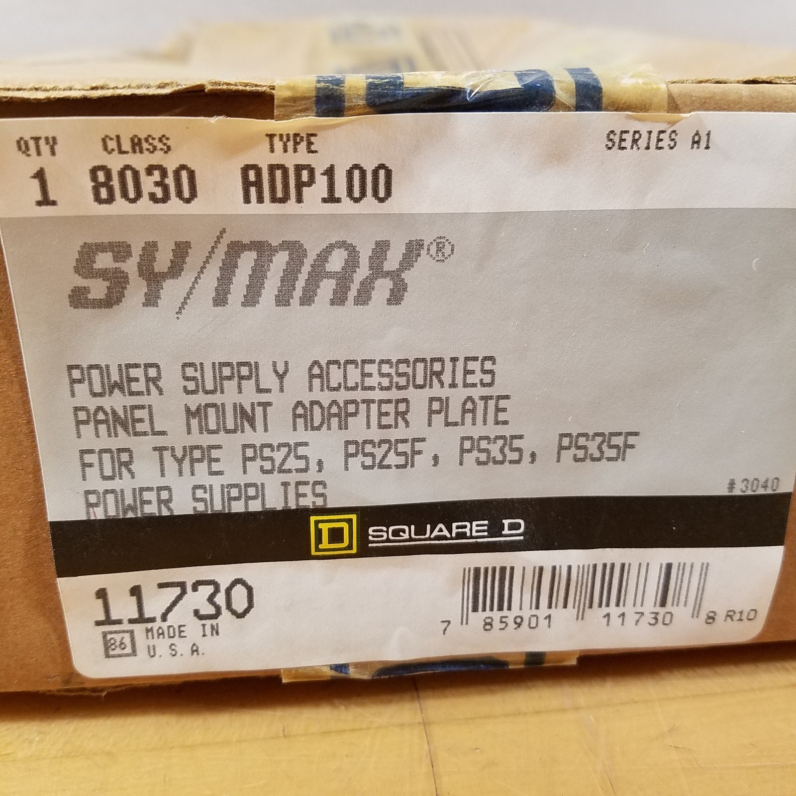 Square D SY/MAX 8030-ADP-100 Panel Mount Adapter Plate, Series A1, Type ADP100