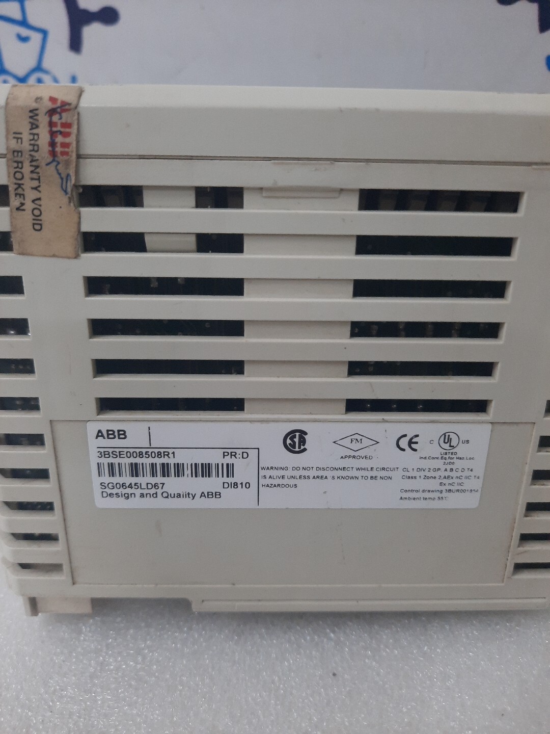ABB DI810 24V DIGITAL INPUT MODULE 3BSE008508R1