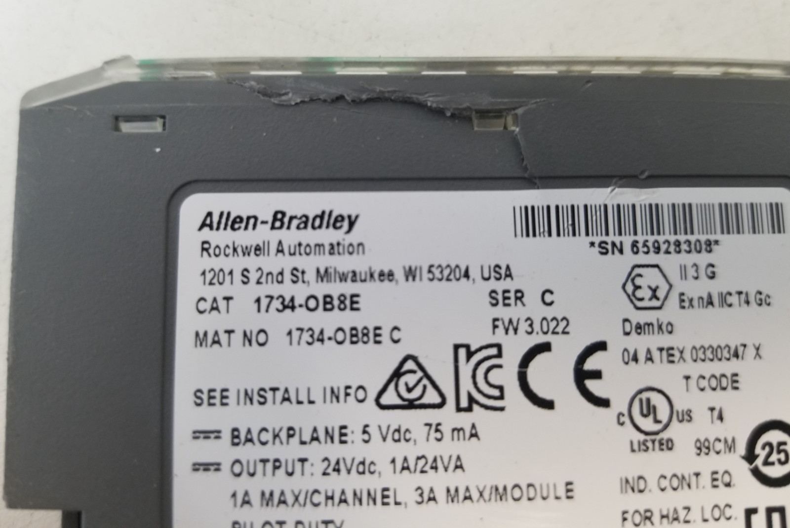 Allen-Bradley 1734-OB8E Ser. C POINT I/O Digital Output Module 24VDC