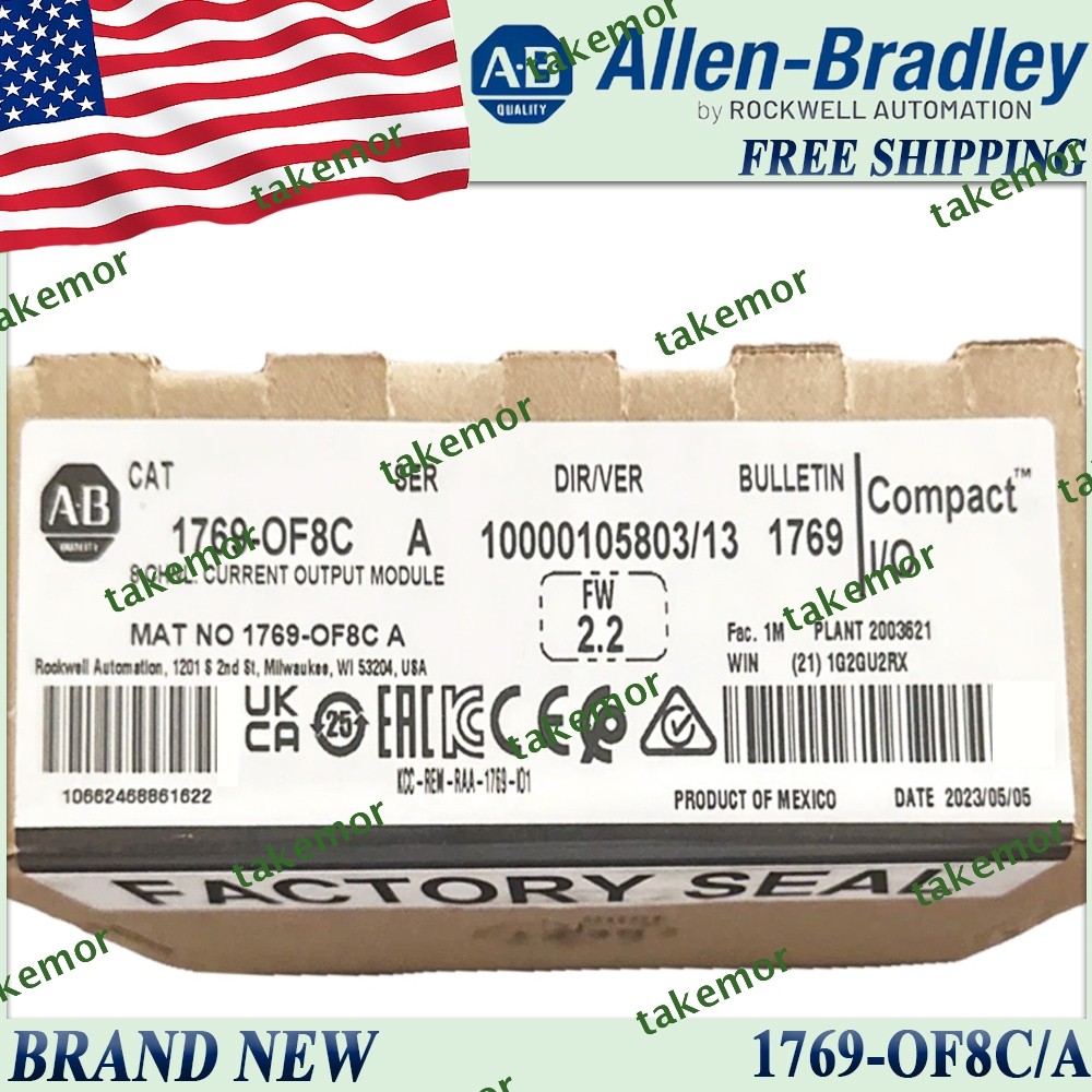 Brand New AB 1769-OF8C/A CompactLogix 8 Pt A/O Current Module 1769-OF8C serA US