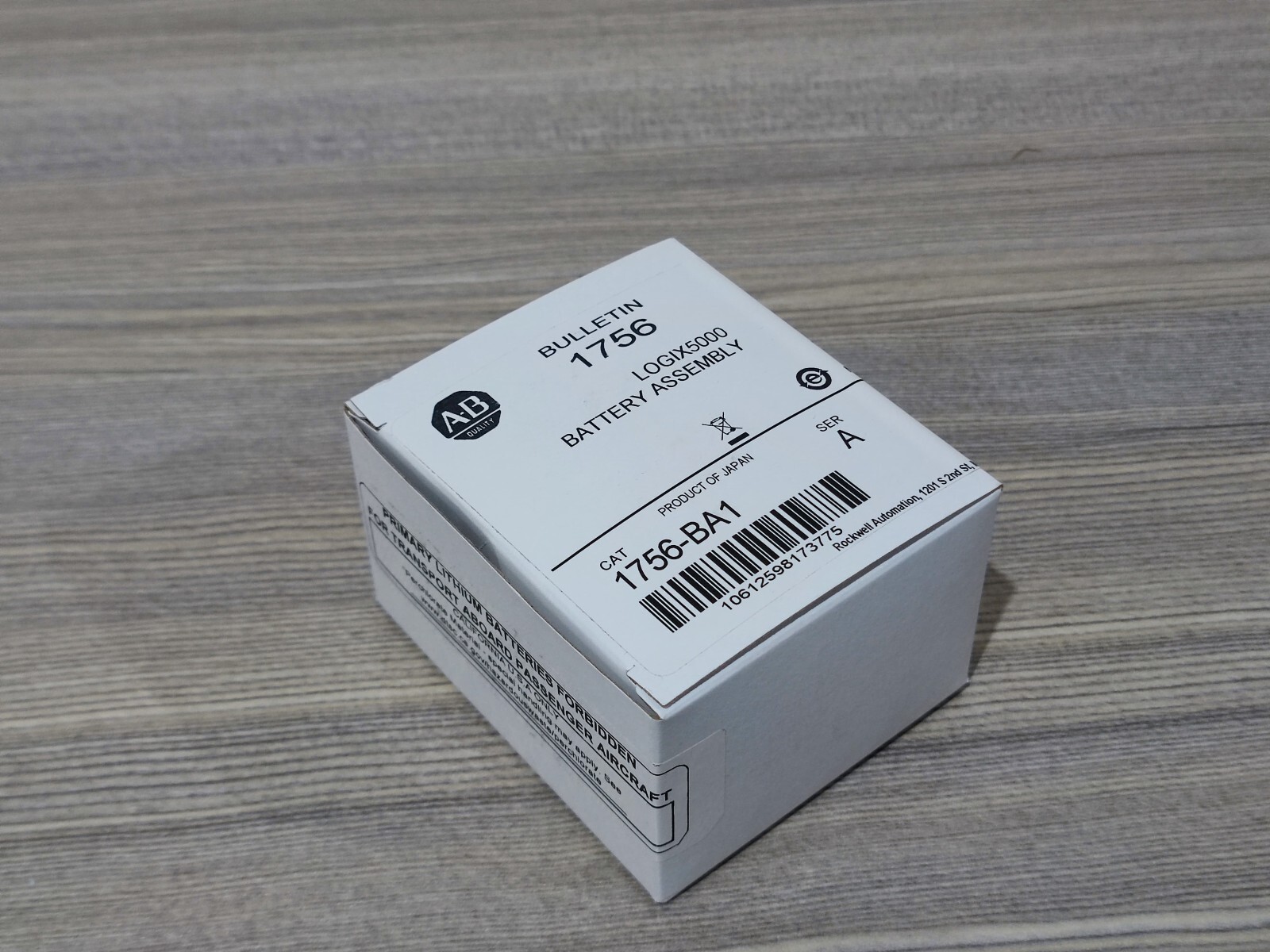 NEW IN BOX! ALLEN-BRADLEY SER.A LOGIX5000 BATTERY ASSEMBLY 1756-BA1