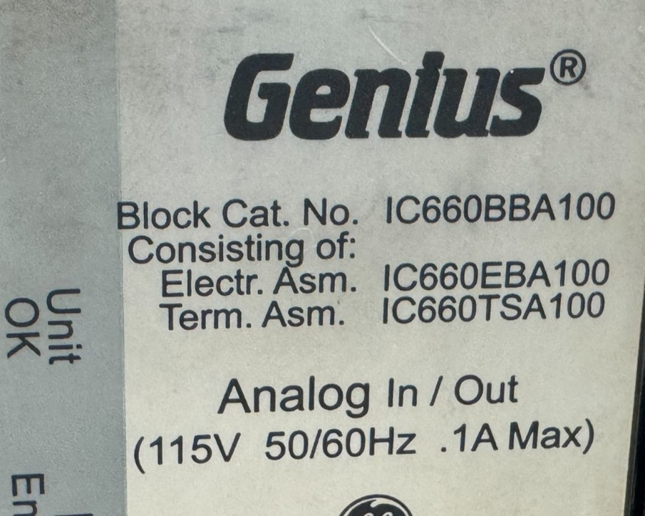 GE FANUC IC660BBA100 GENIUS ANALOG I/O MODULE REFURBISHED