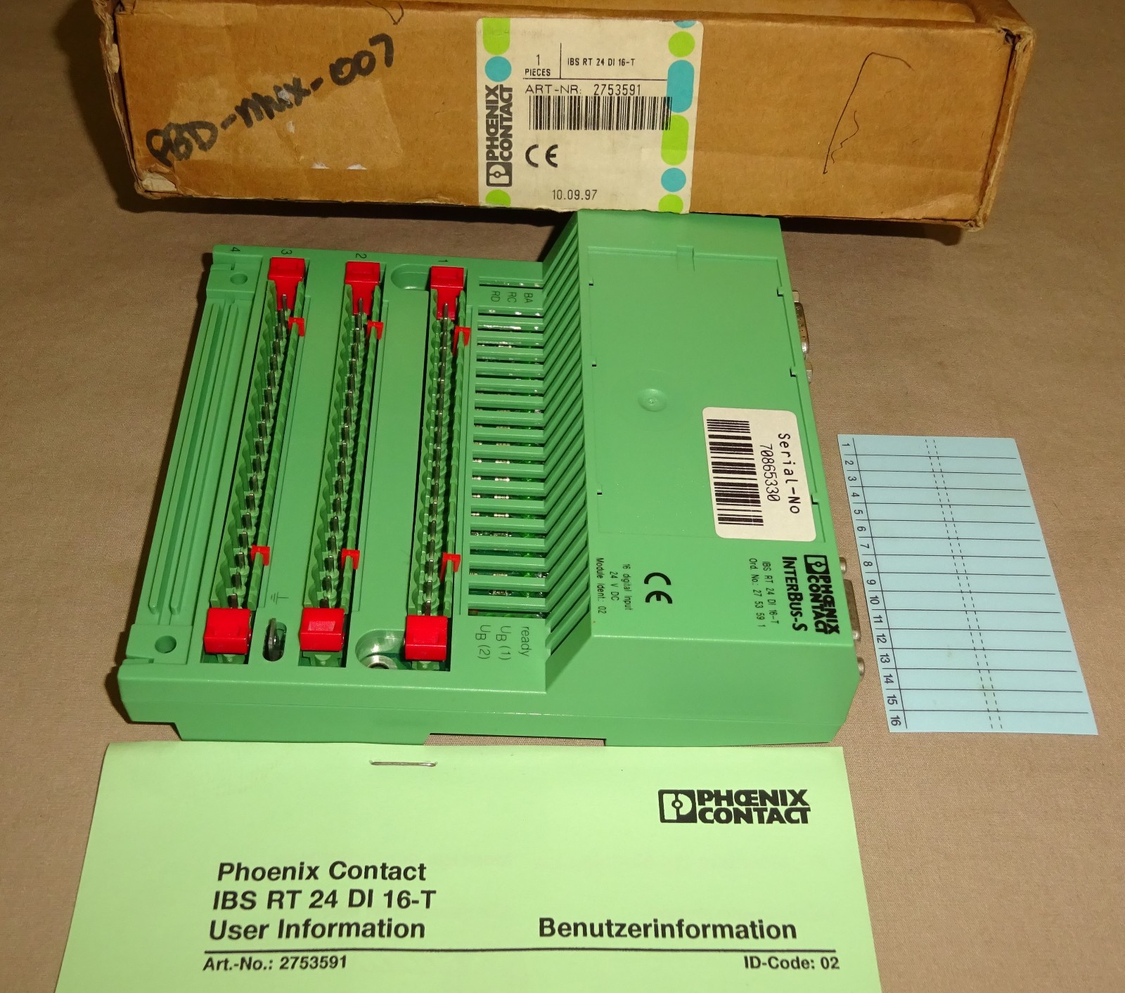 Phoenix Contact IBS RT 24 DI 16-T Input Module 2753591 IBSRT24DI16-T NEW