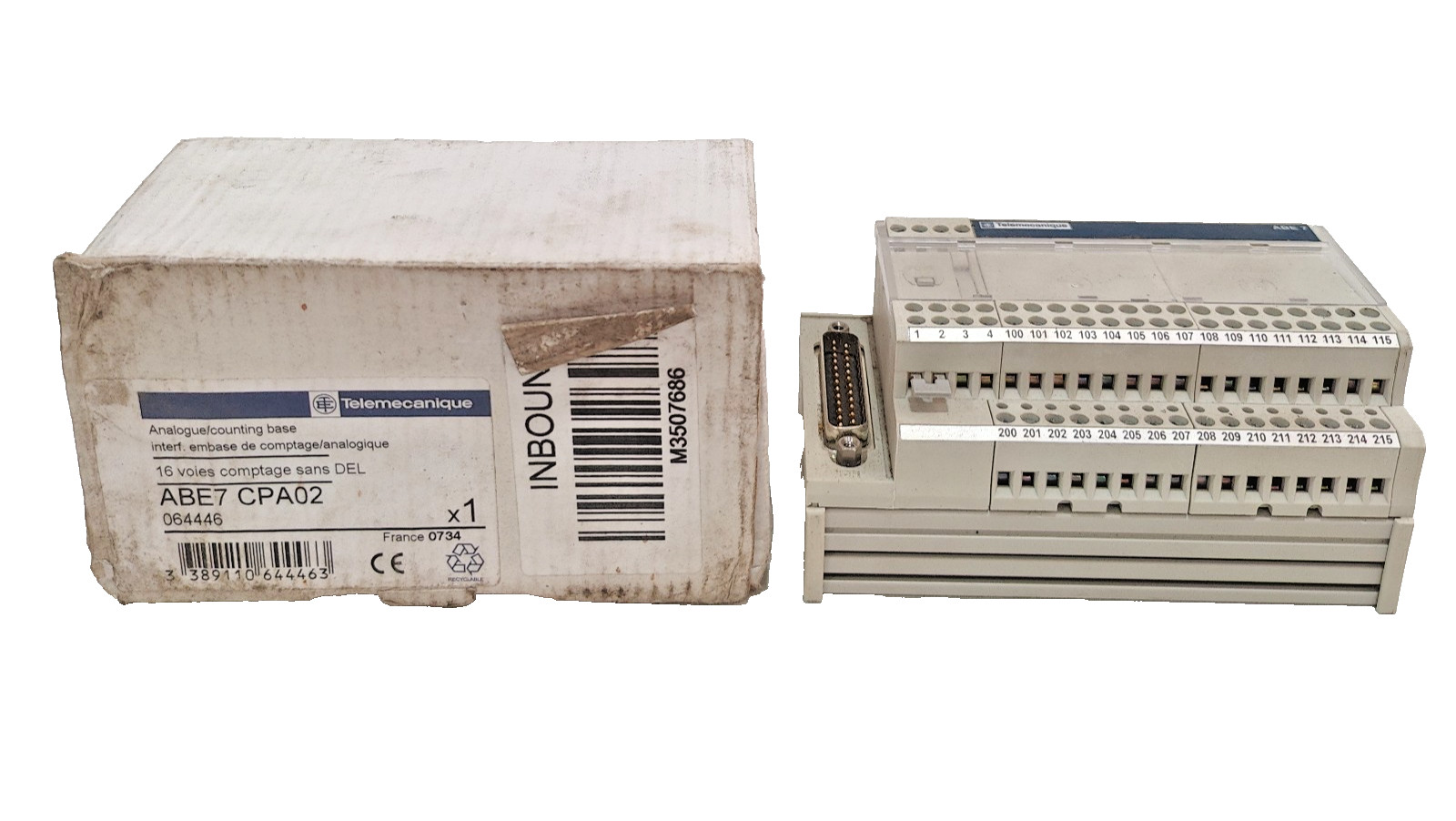 *NEW IN BOX* TELEMECANIQUE ABE7-CPA02 ANALOG INPUT OUTPUT MODULE BASE
