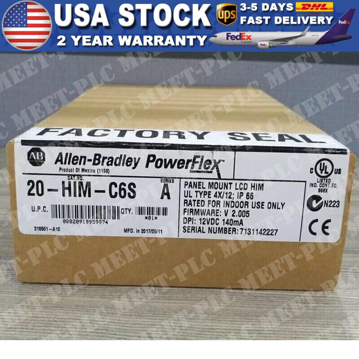FACTORY SEALED Allen-Bradley 20-HIM-C6S Ser A Panel Mount LCD HIM AB 20 HIM C6S