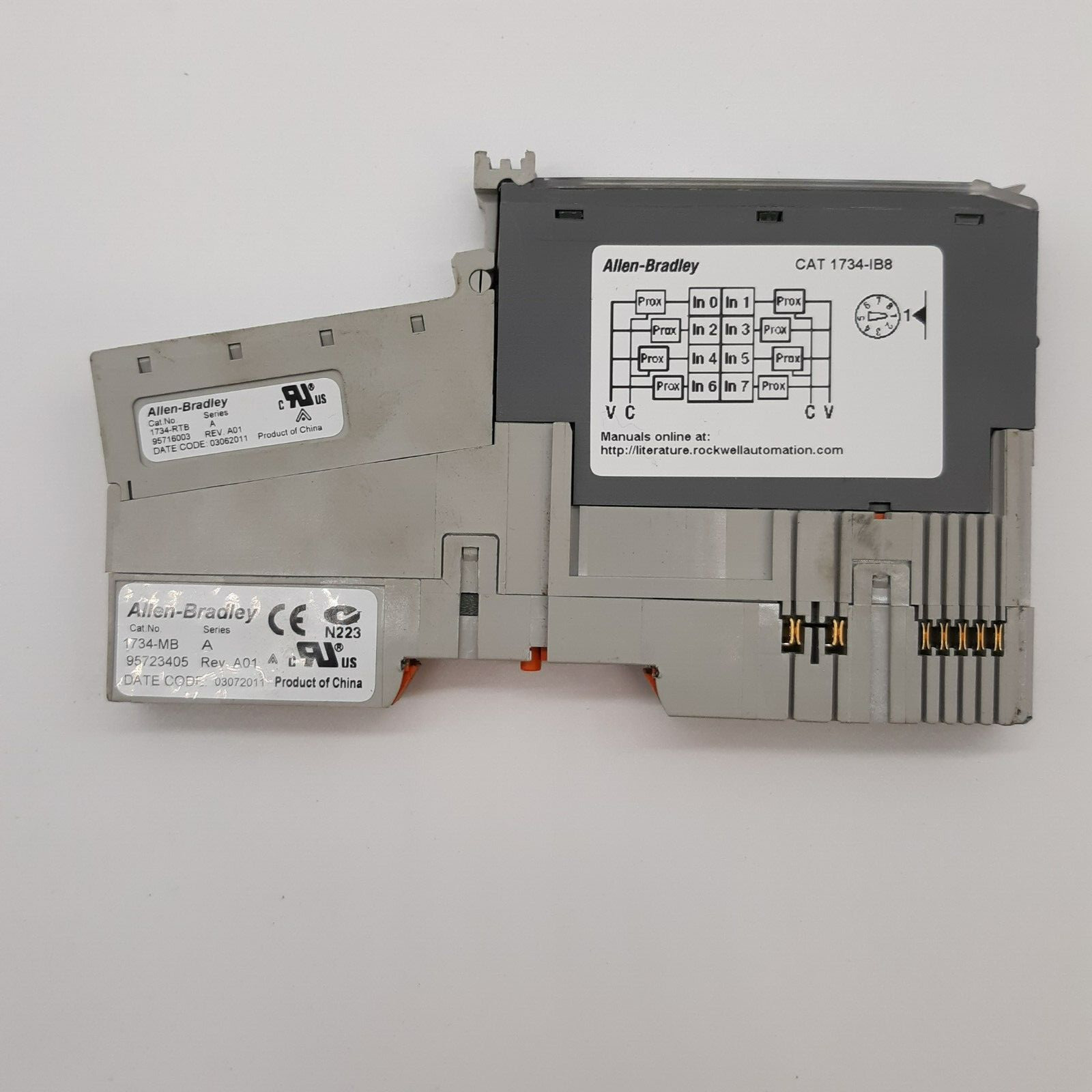 Allen-Bradley 1734-IB8 Input Module w/ 1734-MB Mounting Base