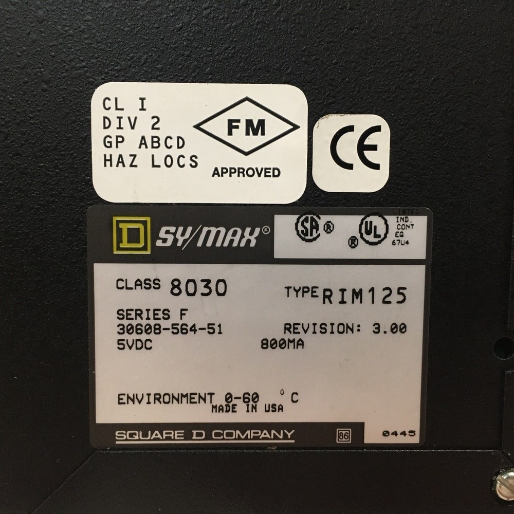 8030 RIM-125 | Symax | Analog Input Module, 16 Point, 800mA, 5VDC, Used, Ser E