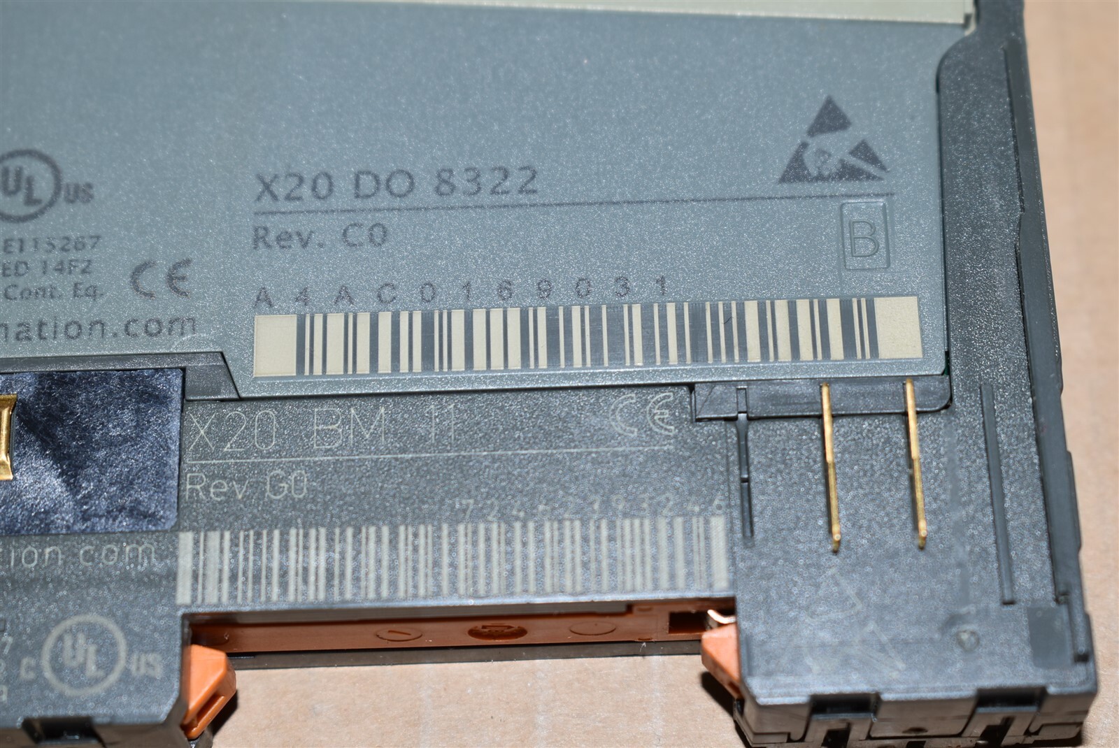 B&R Automation Input Module Cat No. X20 D0 8322 Rev C0 w/ X20 BM 11 Rev G0