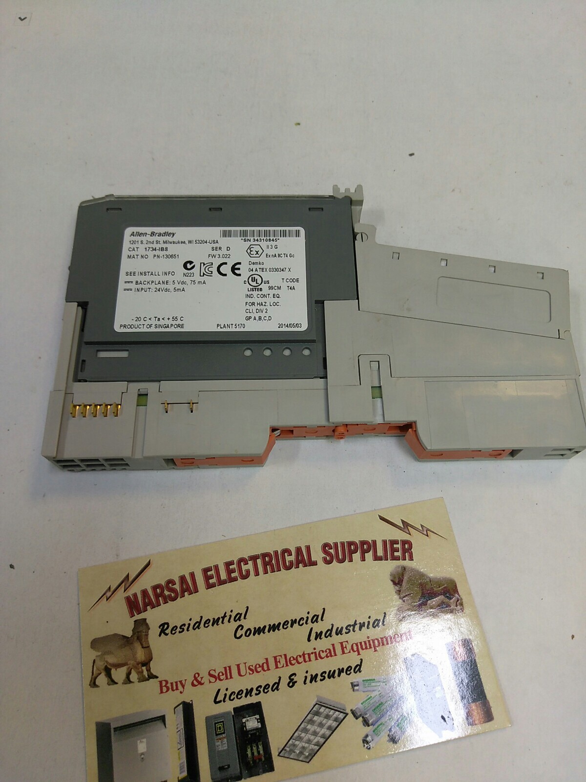 A-B 1734-IB8 -D Point I/O Sink Input Module – 24VD – 1734-MB – 1734-RTB(49C2M
