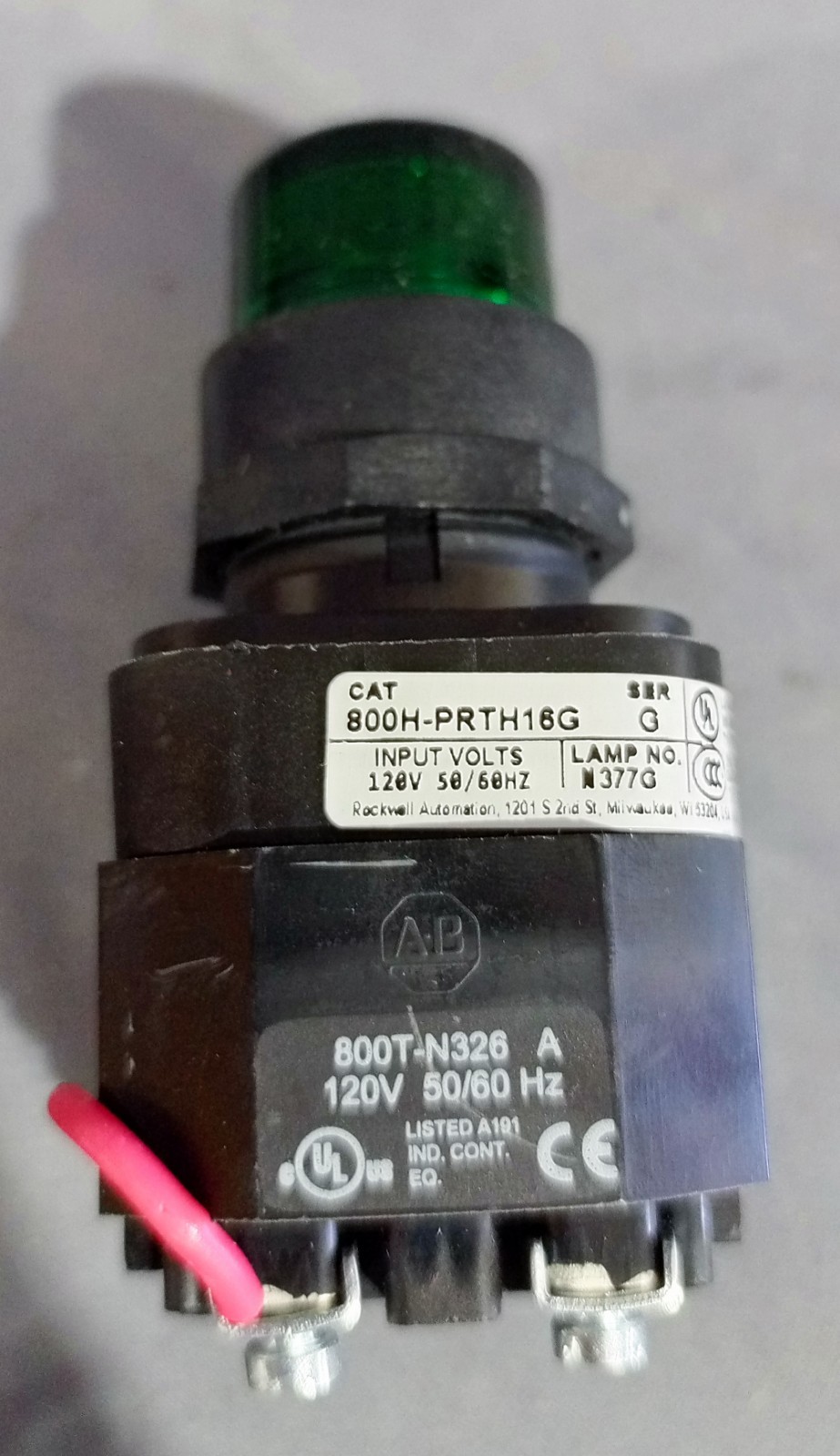 Allen Bradley 800H-PRTH16G Input 120V 50/60HZ