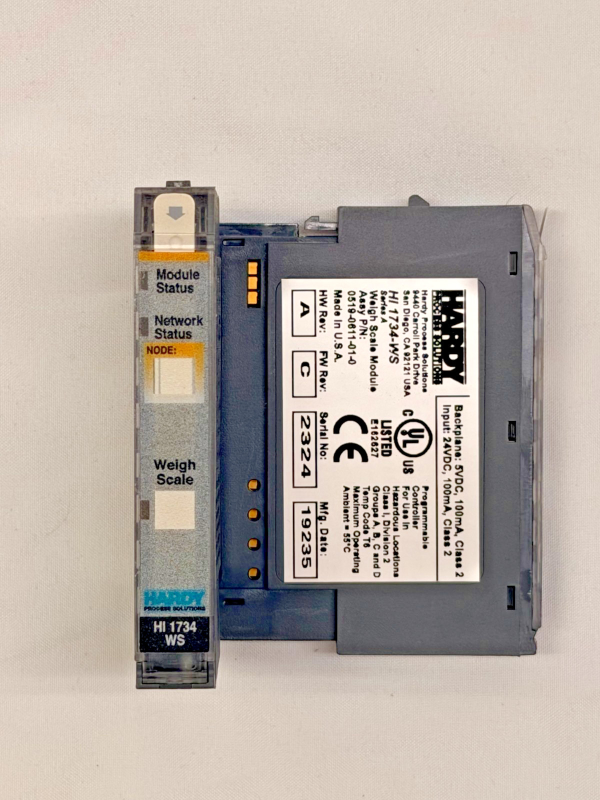 Hardy HI 1734-WS POINT I/O 1-Ch Load Cell Weigh Scale Module 24VDC Open Box
