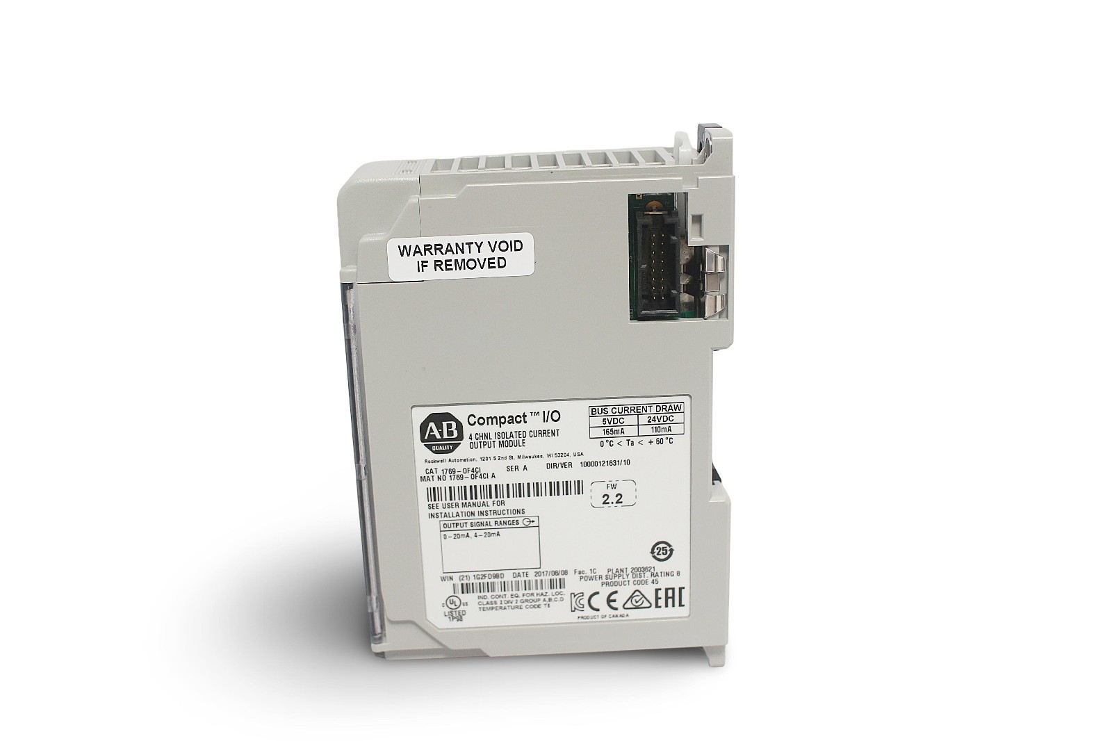 Allen Bradley PLC 1769-OF4CI 4 Pt A/O Current Output Module