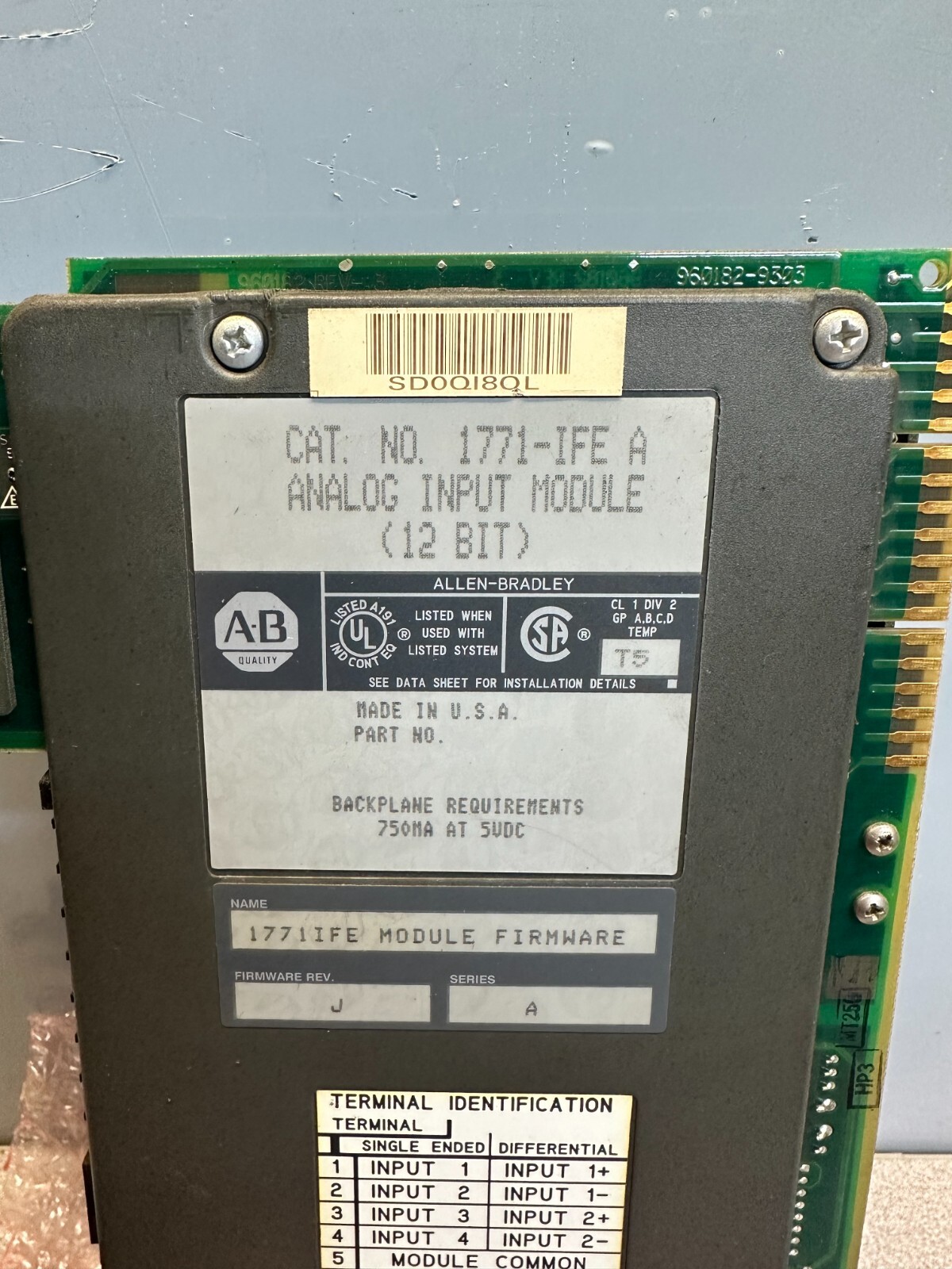 Allen Bradley 1771-IFE A Analog Input Module (12 Bit), FREE SHIPPING