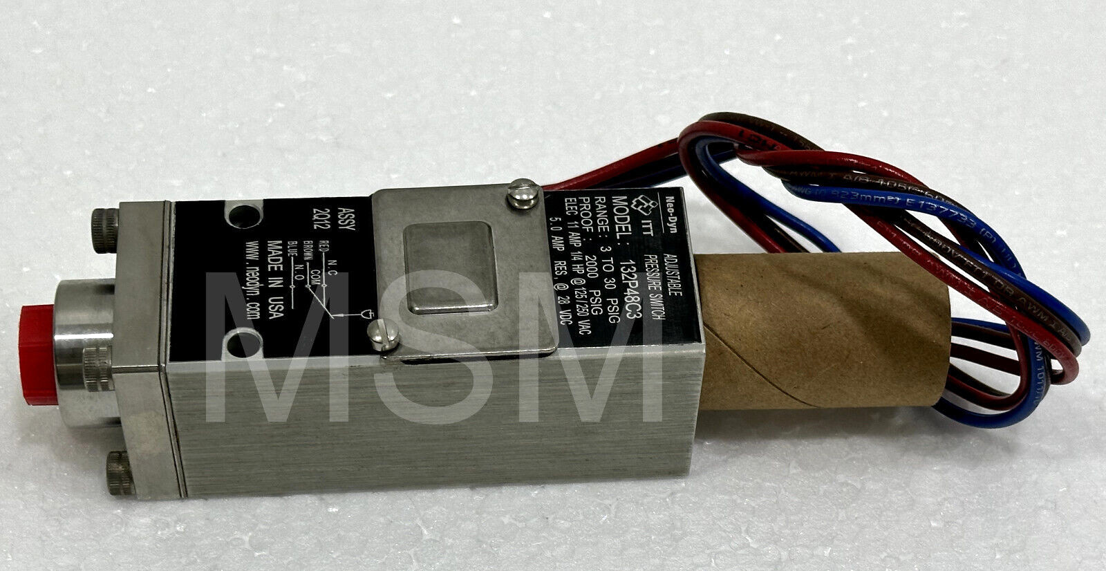 ITT Industrise Adjustable Pressure Switch 132P48C3 2000 PSIG
