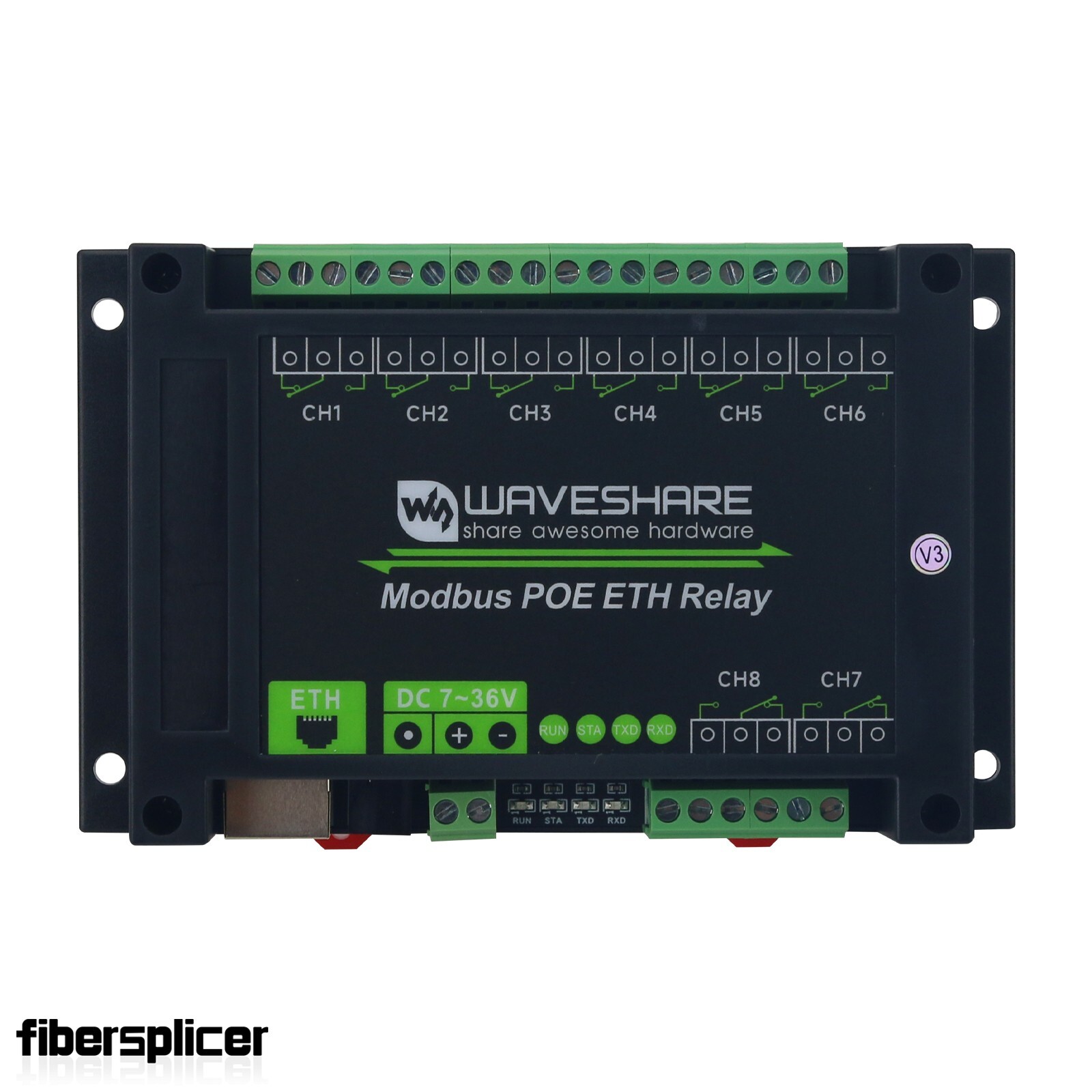 Waveshare Industrial 8-Channel Ethernet Relay Module Modbus POE ETH Relay